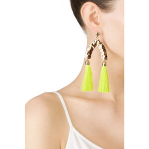 Ettika Double Tassel Earrings Yellow Gold Tassel